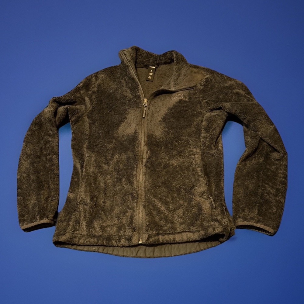 Women's North Face Sz‎ Small Asphalt Grey Super Soft Fleece Full Zip Jacket
